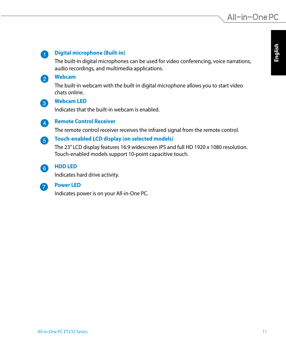 Asus ET2322IUTH User Manual | Page 11 / 58