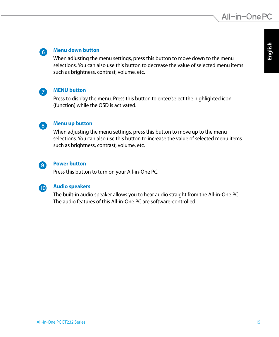 Asus ET2322IUTH User Manual | Page 15 / 58