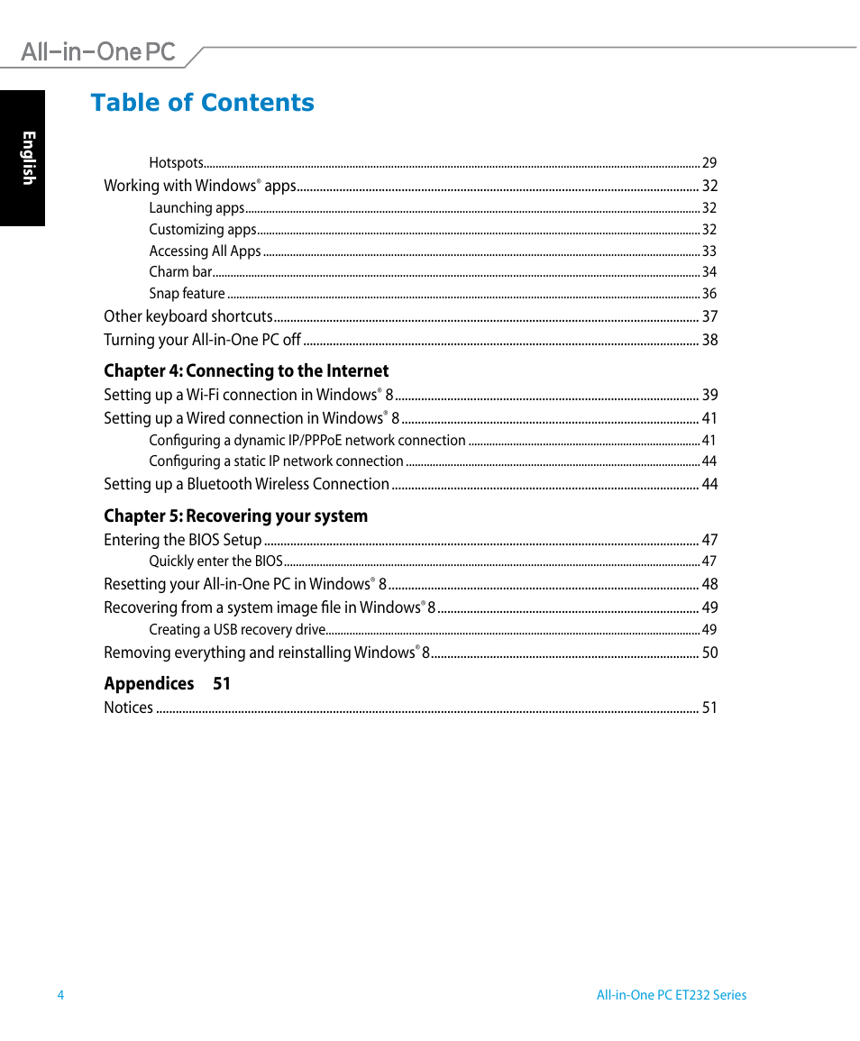 Asus ET2322IUTH User Manual | Page 4 / 58