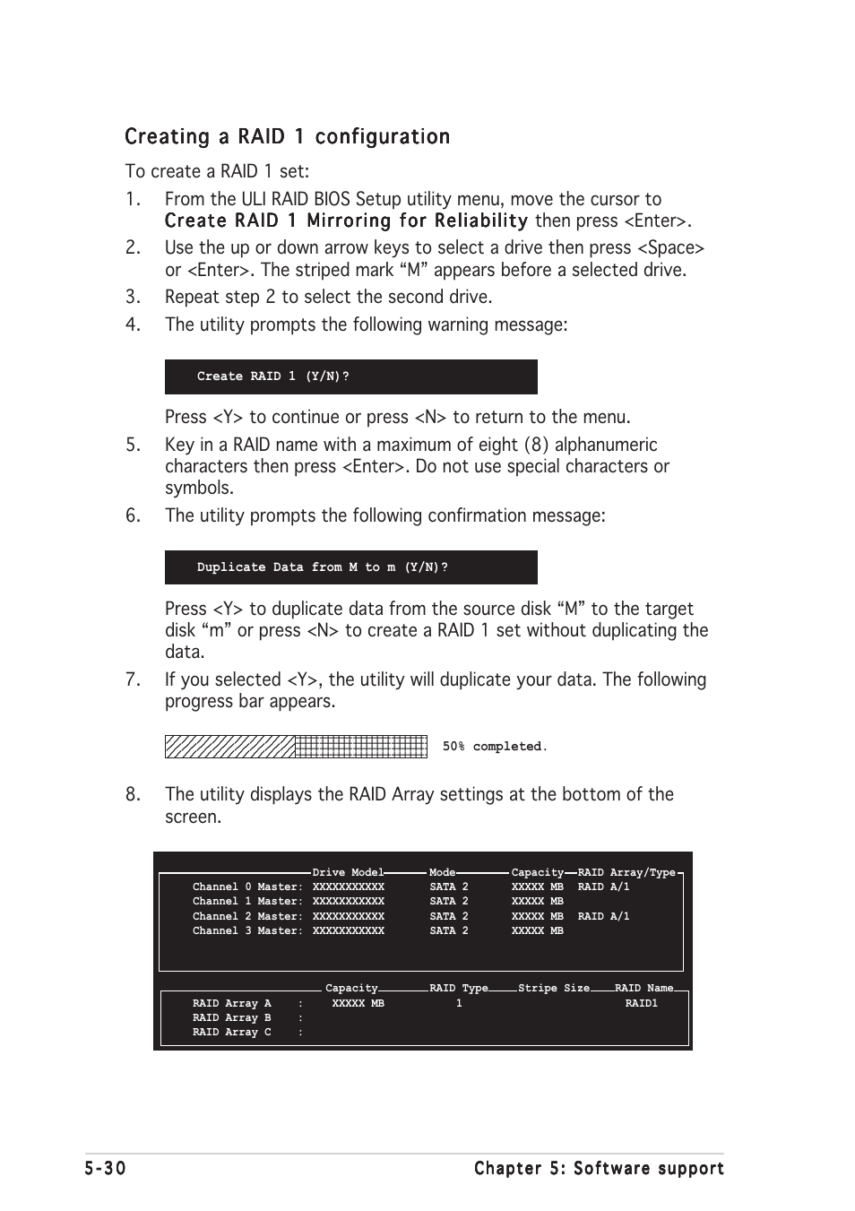 Creating a raid 1 configuration | Asus A8R32-MVP Deluxe User Manual | Page 142 / 168