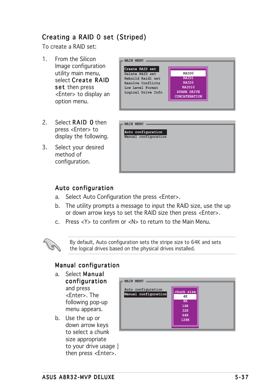 Creating a raid 0 set (striped) | Asus A8R32-MVP Deluxe User Manual | Page 149 / 168