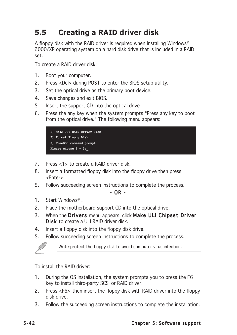 5 creating a raid driver disk | Asus A8R32-MVP Deluxe User Manual | Page 154 / 168