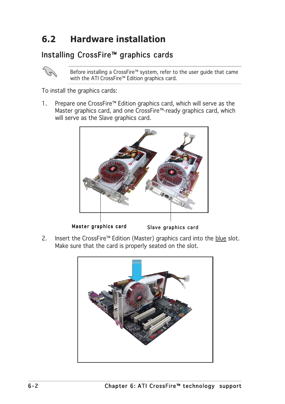 2 hardware installation, Installing crossfire™ graphics cards | Asus A8R32-MVP Deluxe User Manual | Page 158 / 168