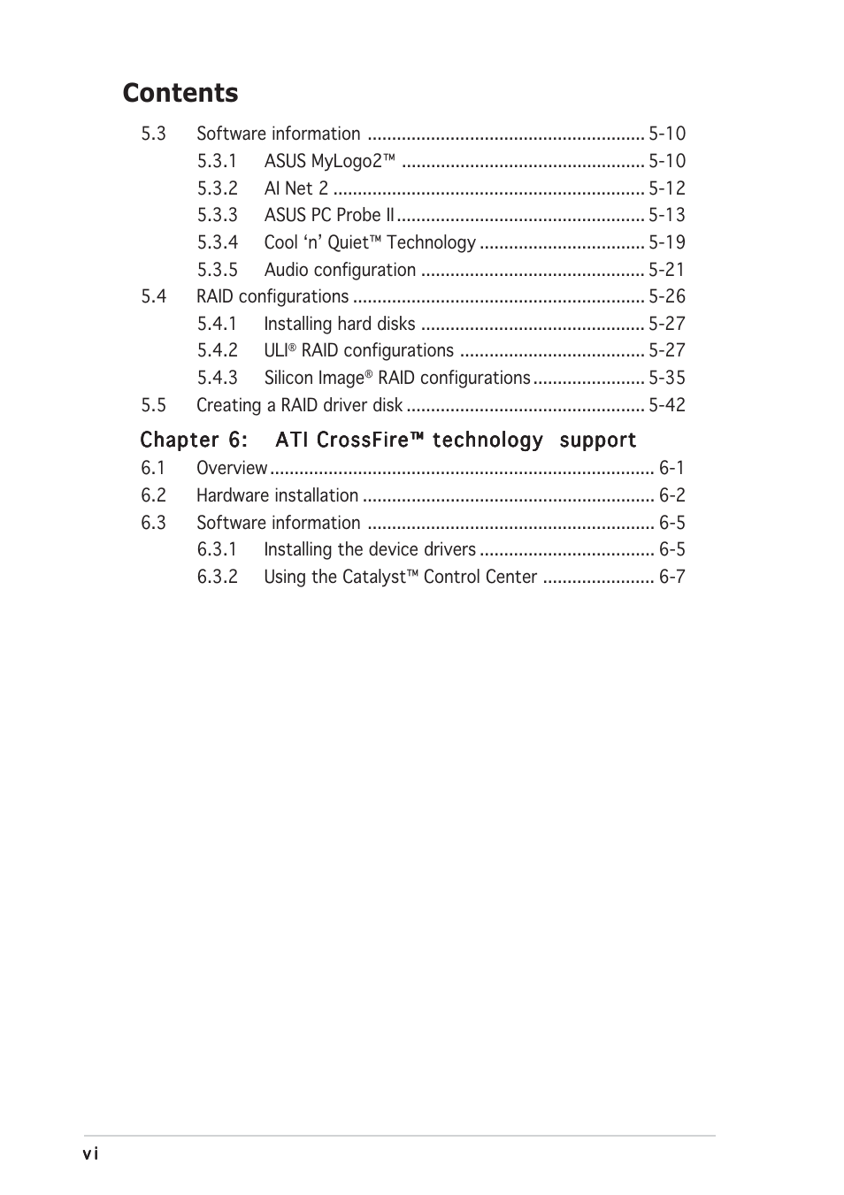 Asus A8R32-MVP Deluxe User Manual | Page 6 / 168