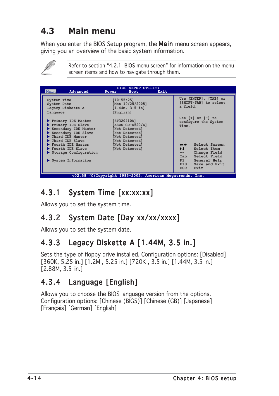 3 main menu | Asus A8R32-MVP Deluxe User Manual | Page 78 / 168