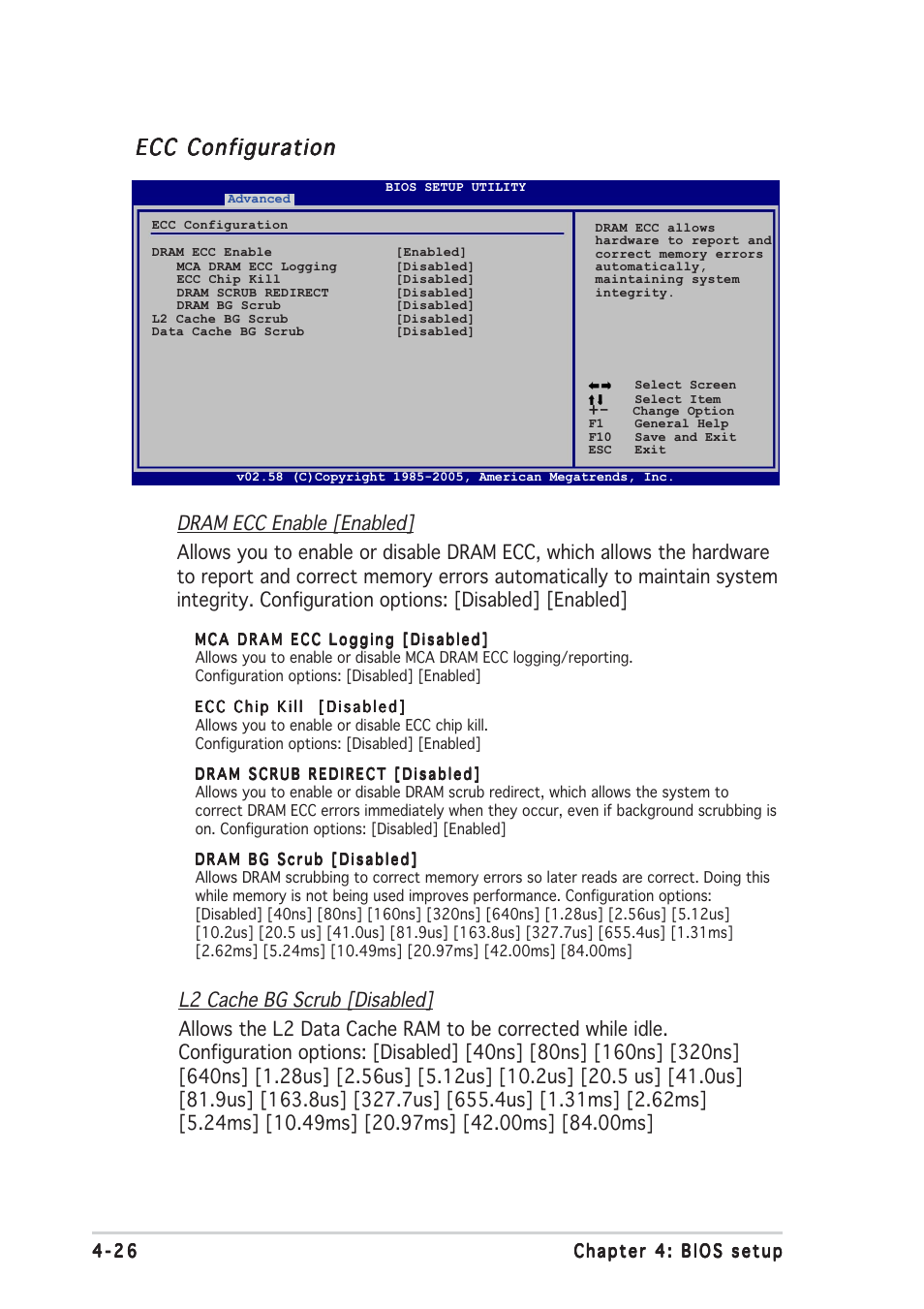 Ecc configuration | Asus A8R32-MVP Deluxe User Manual | Page 90 / 168