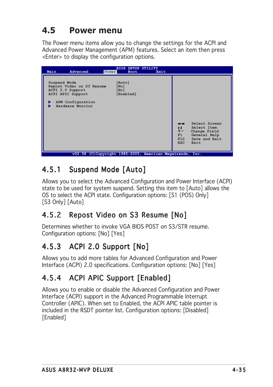 5 power menu | Asus A8R32-MVP Deluxe User Manual | Page 99 / 168