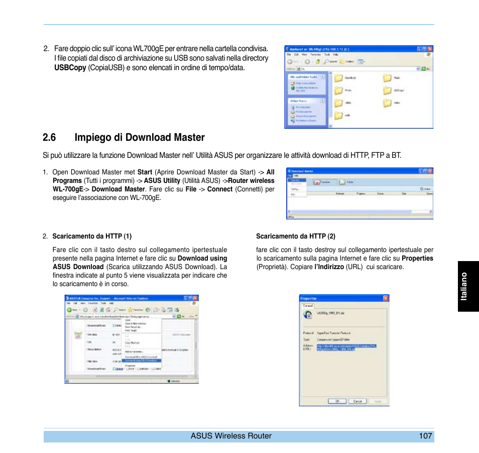 6 impiego di download master | Asus WL-700gE User Manual | Page 108 / 169