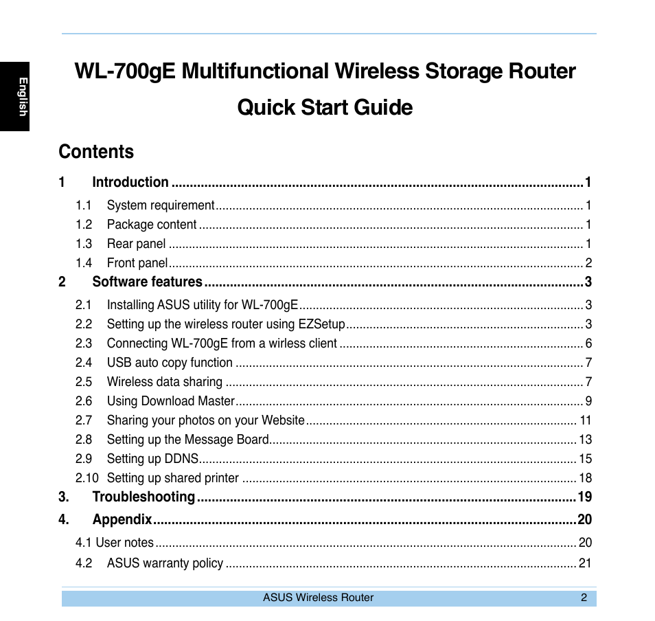 Asus WL-700gE User Manual | Page 3 / 169
