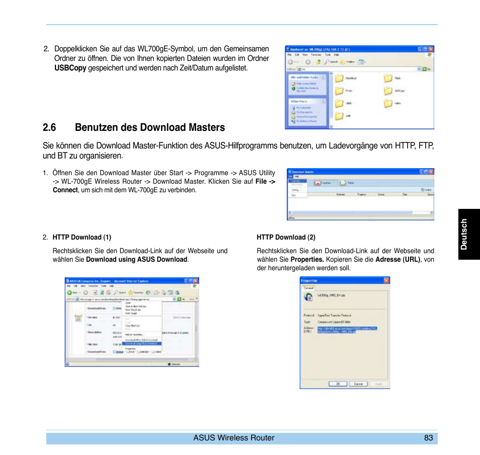 6 benutzen des download masters | Asus WL-700gE User Manual | Page 84 / 169