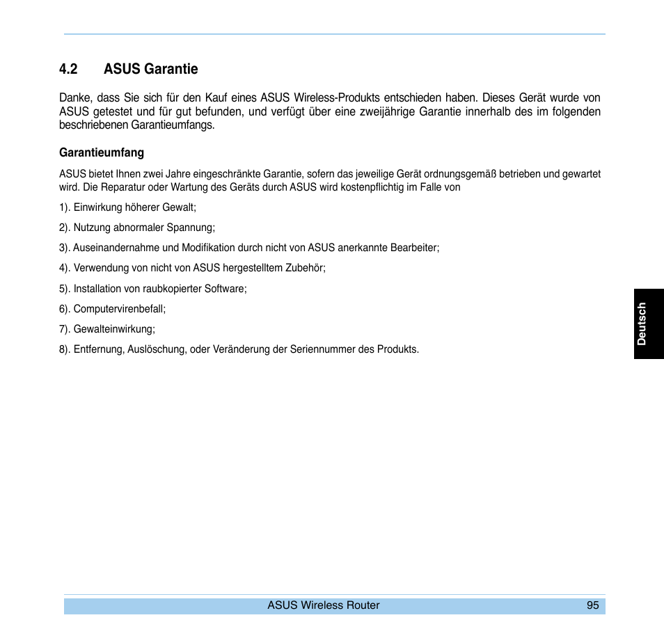 2 asus garantie | Asus WL-700gE User Manual | Page 96 / 169