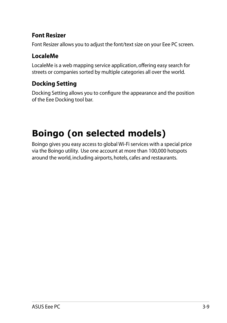 Boingo (on selected models), Boingo (on selected models) -9 | Asus Eee PC R051PW User Manual | Page 39 / 60