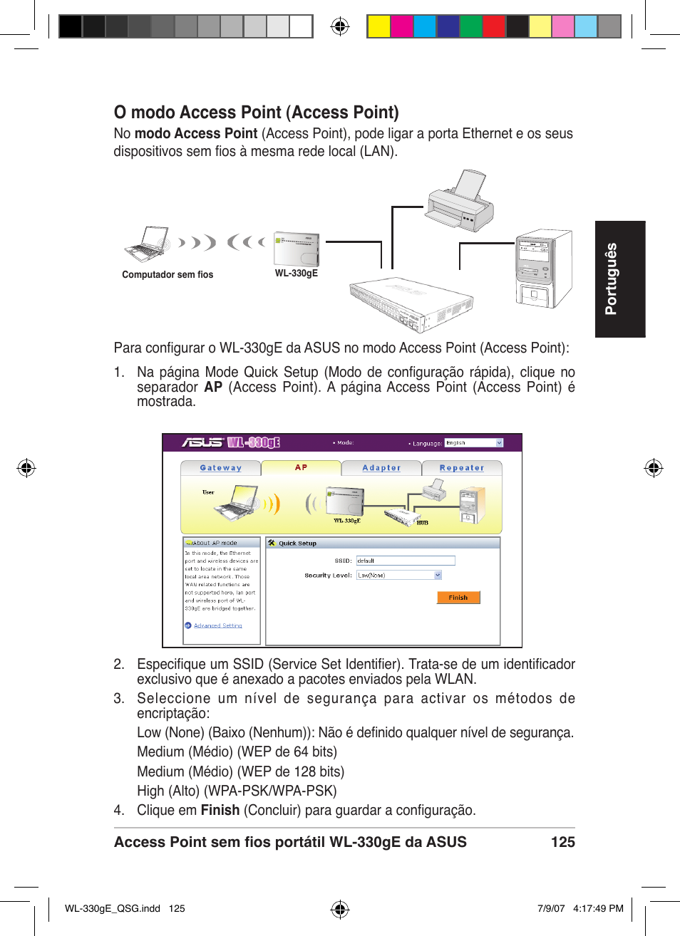 O modo access point (access point) | Asus WL-330gE User Manual | Page 126 / 229