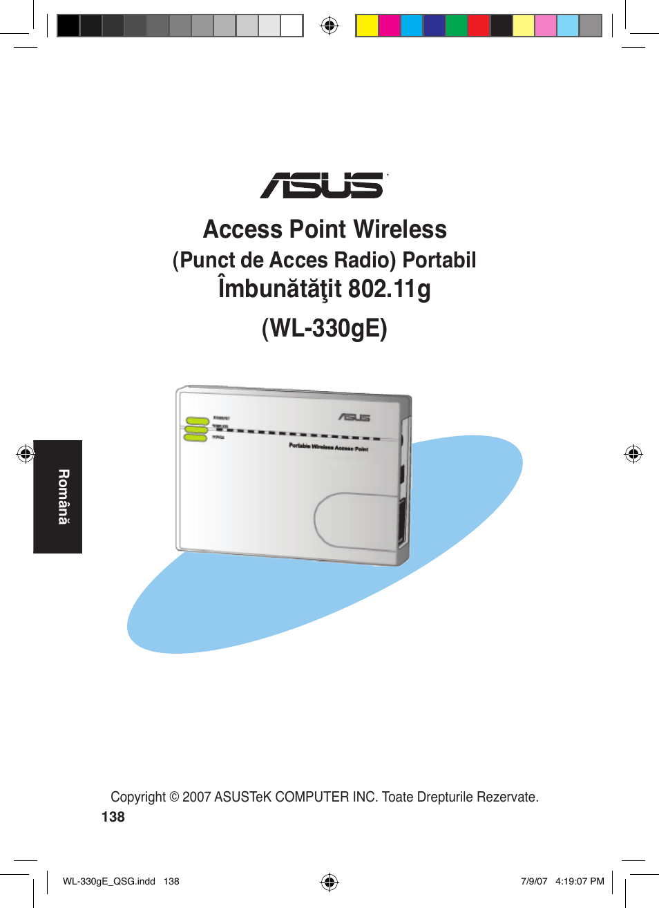 Access point wireless, Punct de acces radio) portabil | Asus WL-330gE User Manual | Page 139 / 229