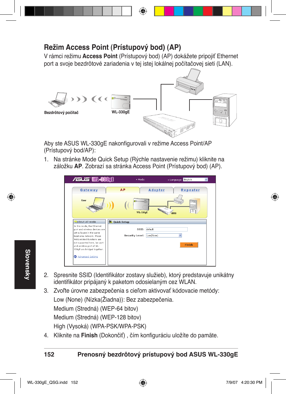 Režim access point (prístupový bod) (ap) | Asus WL-330gE User Manual | Page 153 / 229