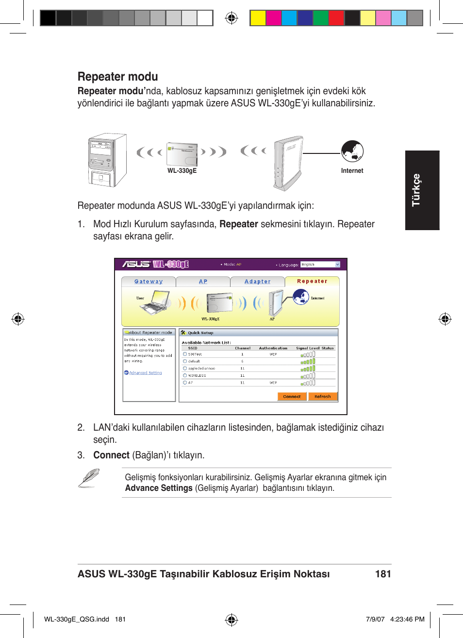 Repeater modu | Asus WL-330gE User Manual | Page 182 / 229