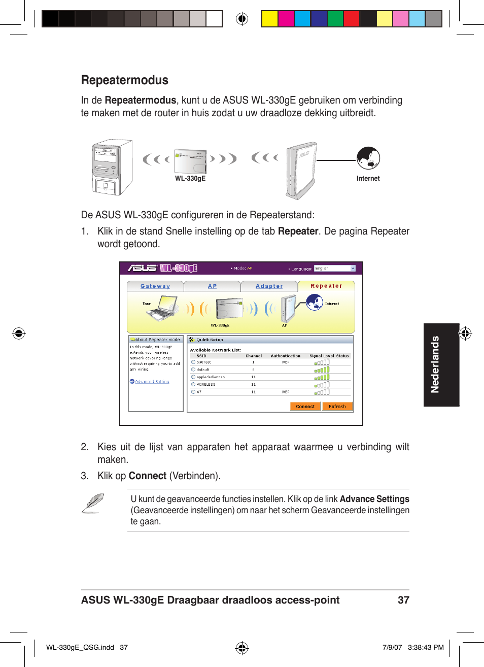Repeatermodus | Asus WL-330gE User Manual | Page 38 / 229