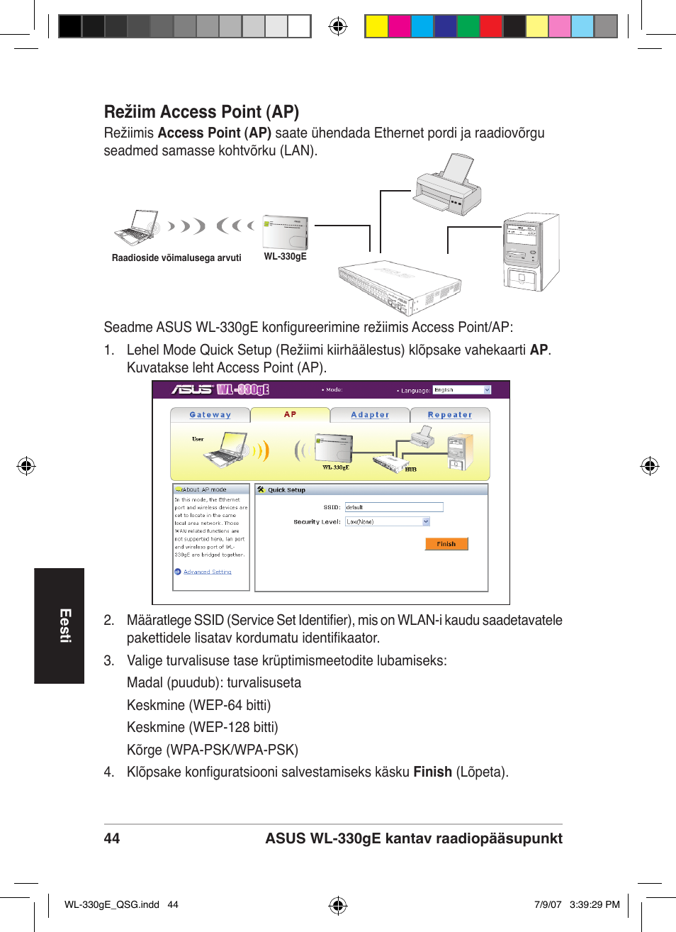 Režiim access point (ap) | Asus WL-330gE User Manual | Page 45 / 229