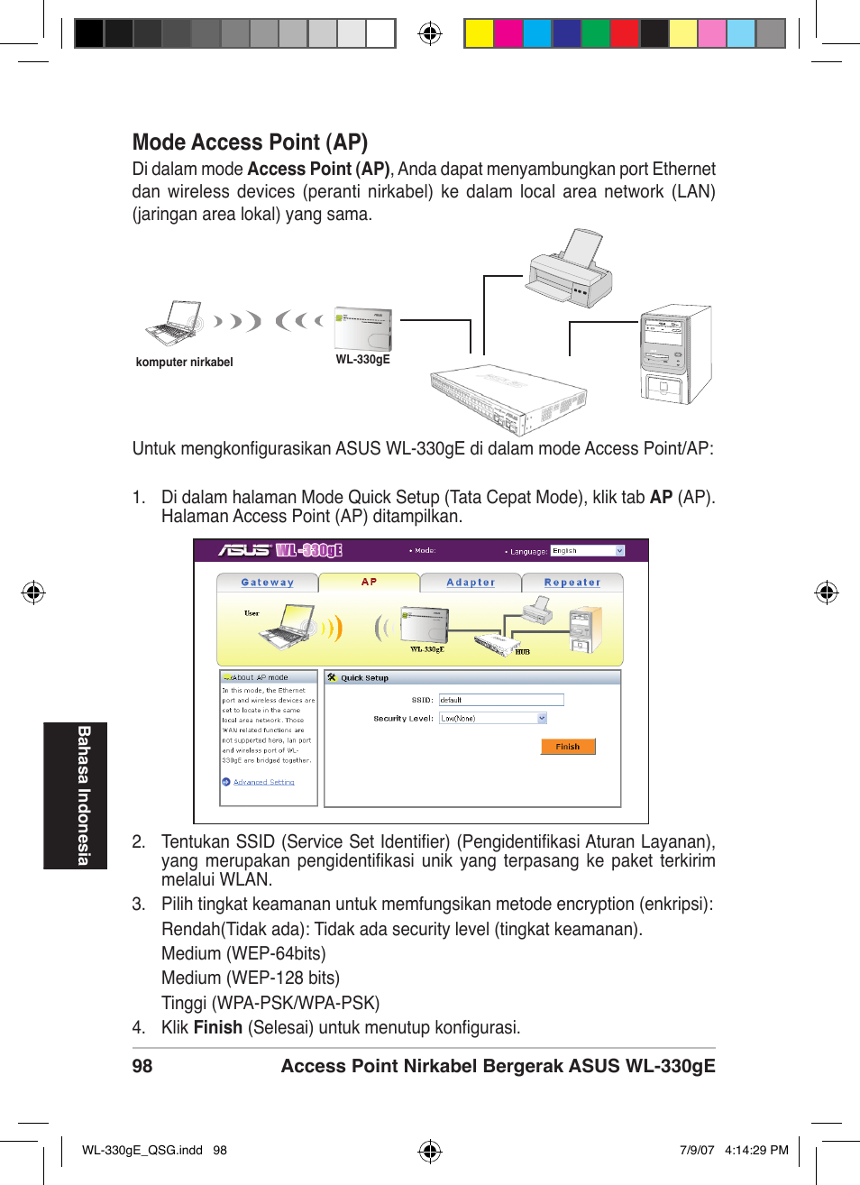 Mode access point (ap) | Asus WL-330gE User Manual | Page 99 / 229