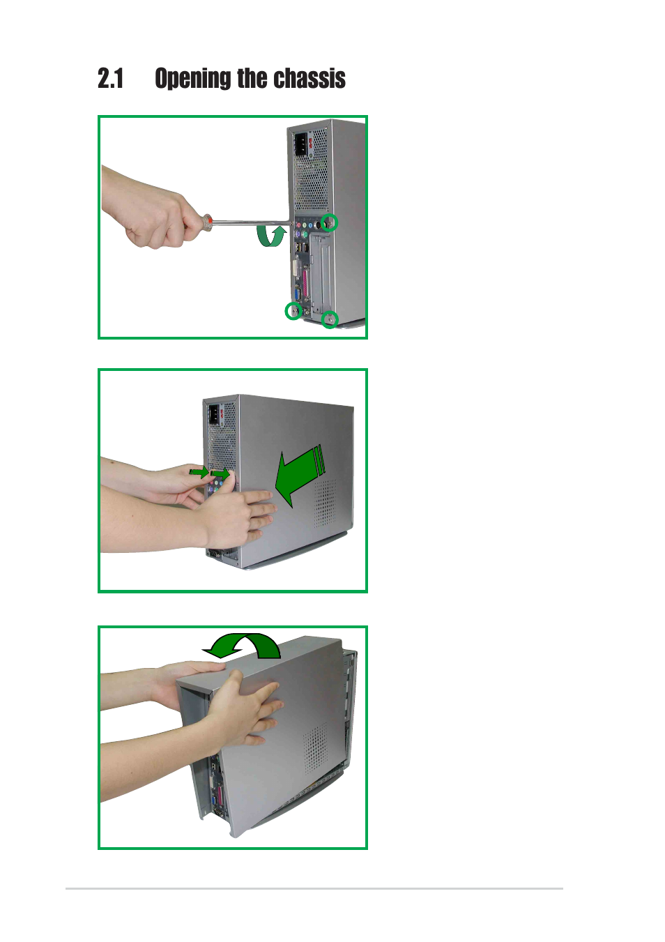 1 opening the chassis | Asus Pundit-S User Manual | Page 16 / 100