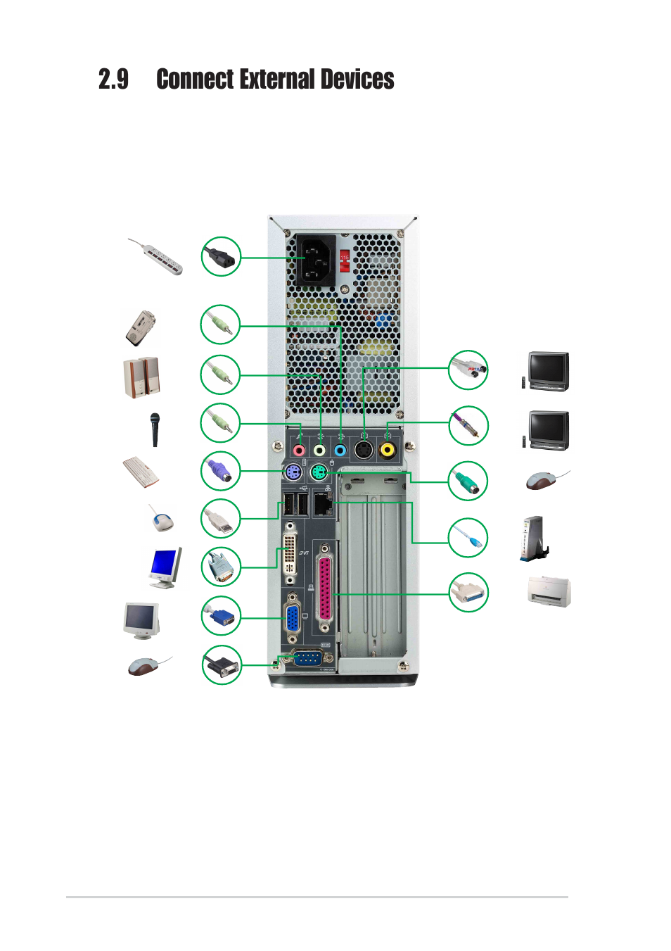 9 connect external devices, 14 chapter 2: system assemby | Asus Pundit-S User Manual | Page 28 / 100