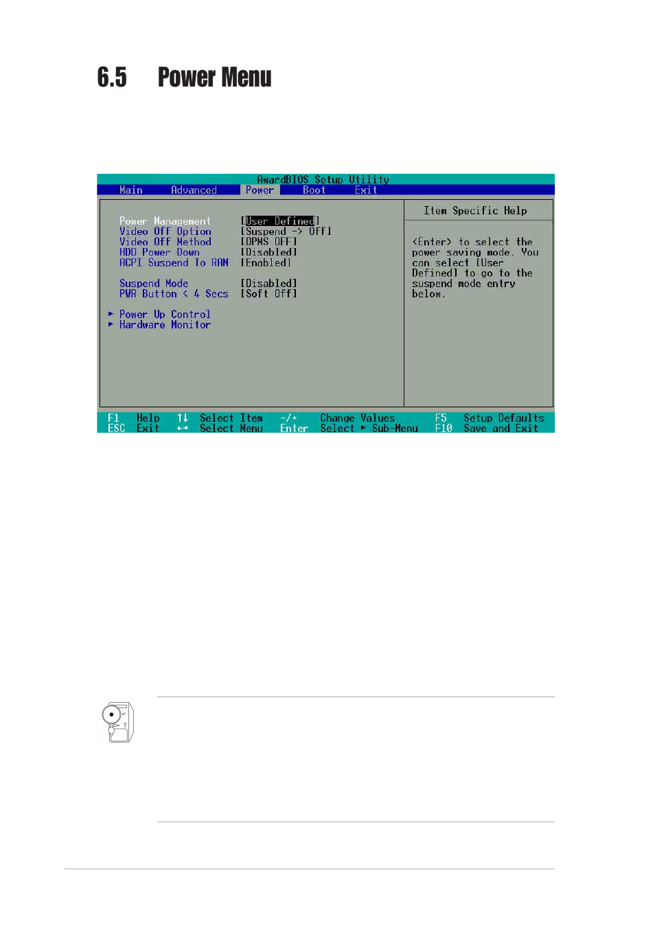 5 power menu | Asus Pundit-S User Manual | Page 80 / 100