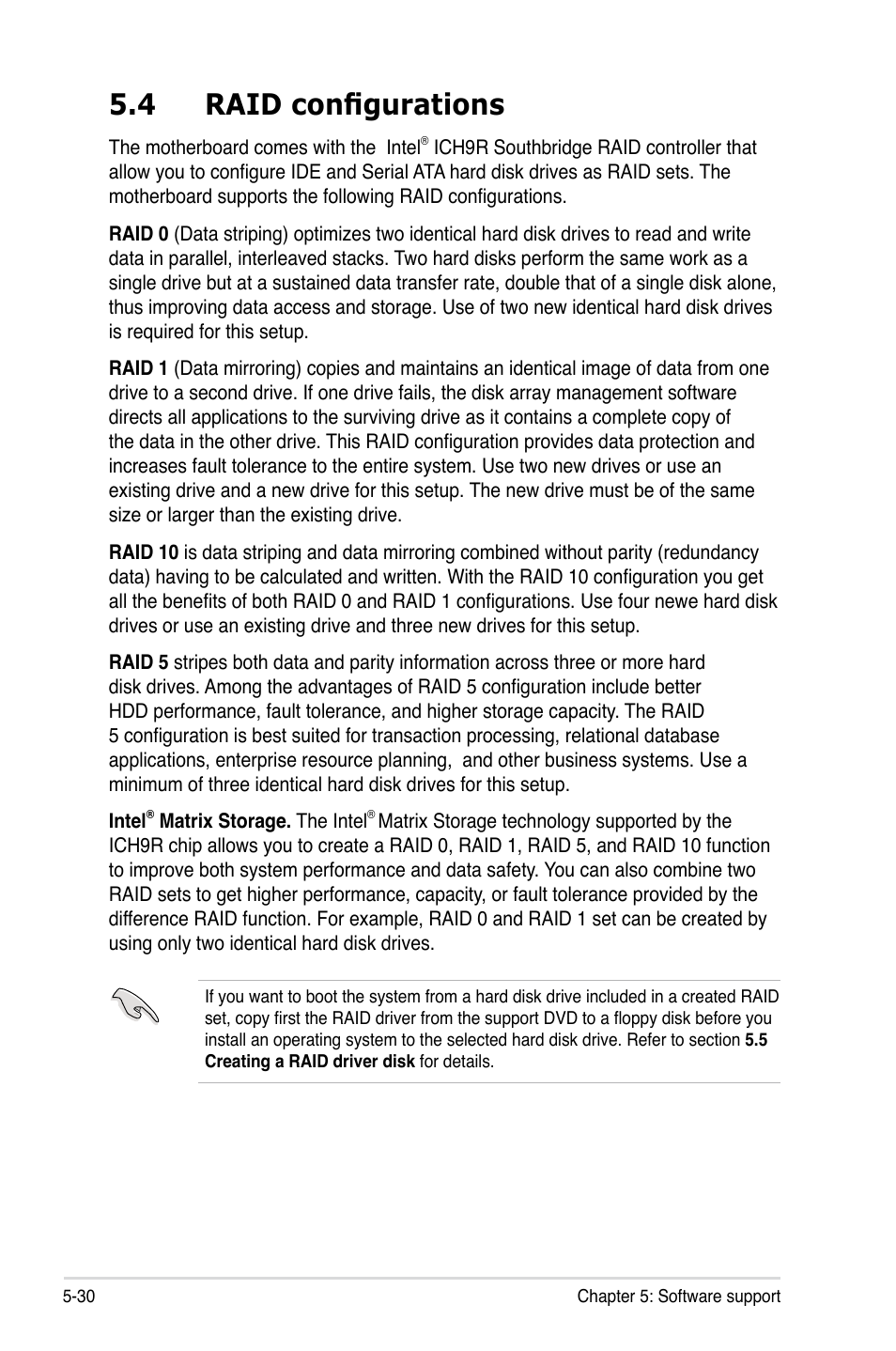 4 raid configurations | Asus P5K3 Deluxe User Manual | Page 138 / 176