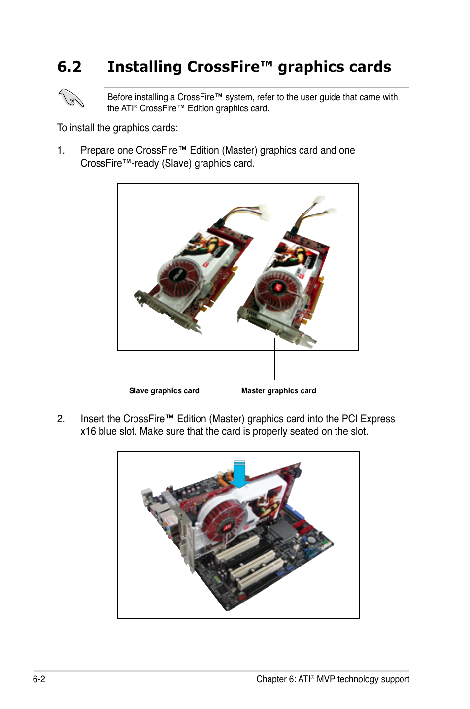 2 installing crossfire™ graphics cards | Asus P5K3 Deluxe User Manual | Page 160 / 176