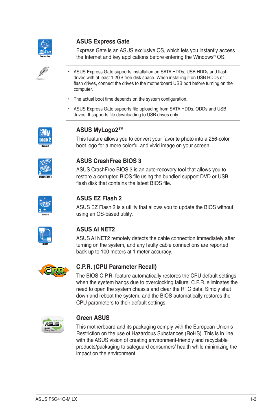 Asus P5G41C-M LX User Manual | Page 13 / 62