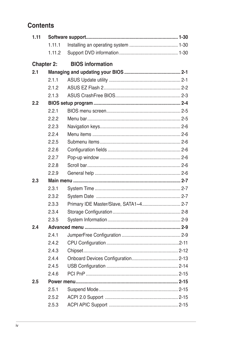 Asus P5G41C-M LX User Manual | Page 4 / 62