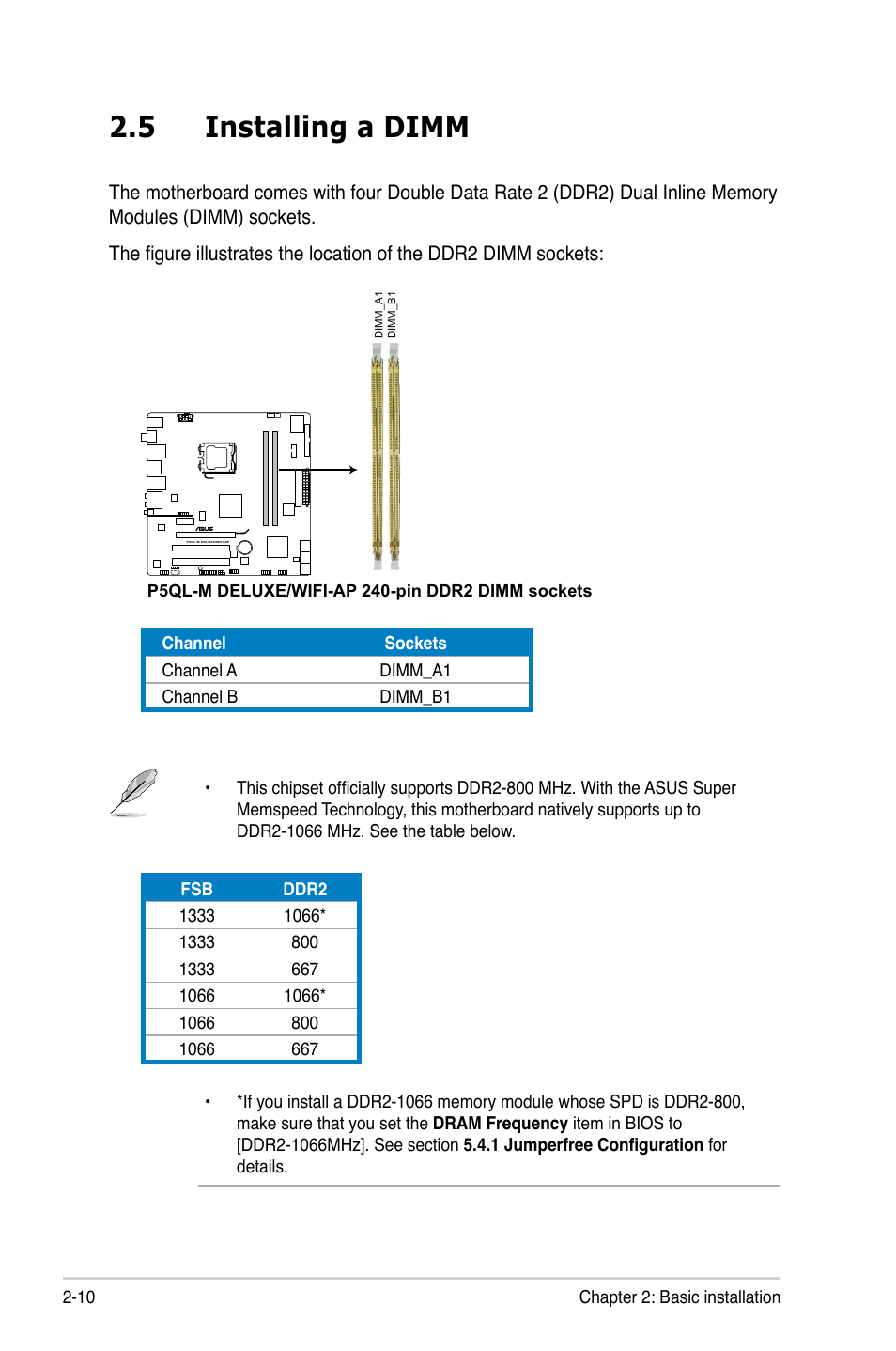 5 installing a dimm | Asus V4-P5P43 User Manual | Page 28 / 112