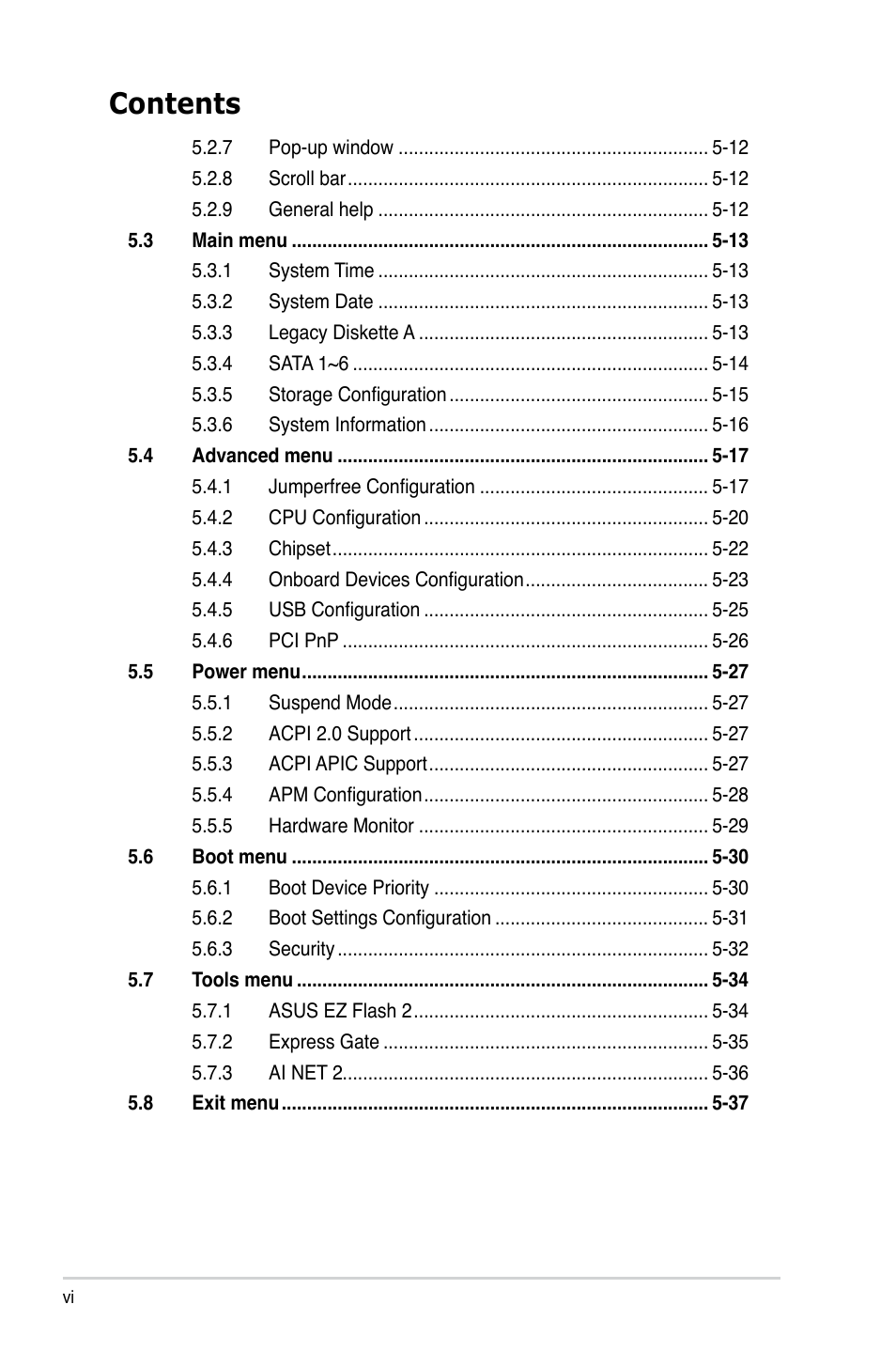 Asus V4-P5P43 User Manual | Page 6 / 112