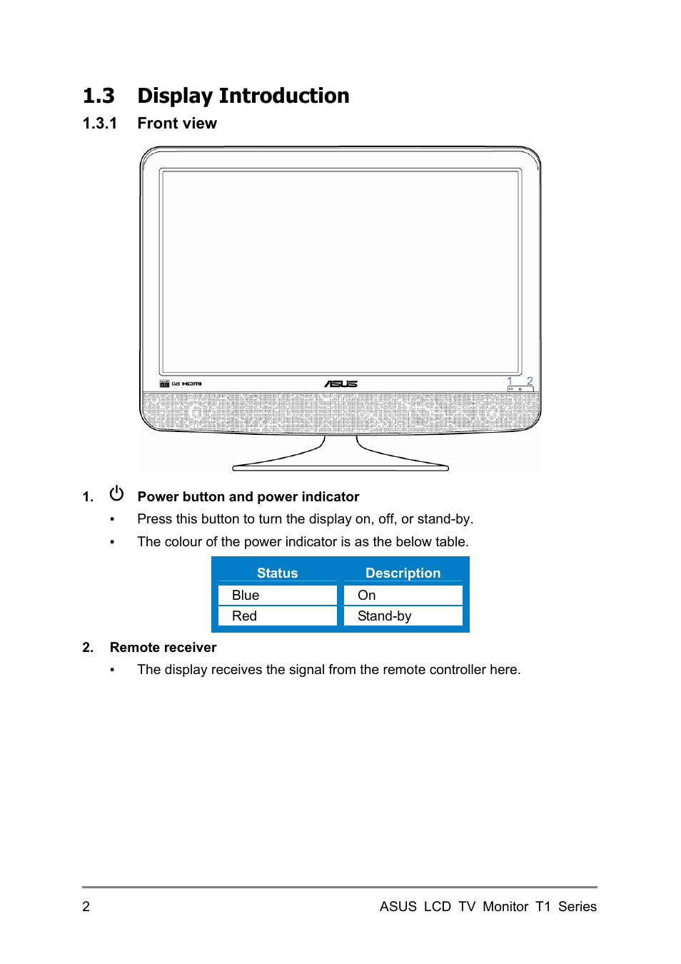 3 display introduction | Asus 27T1E User Manual | Page 12 / 34