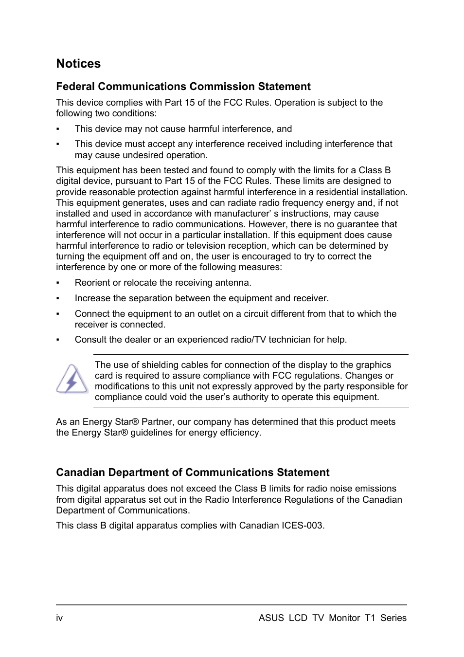 Notices | Asus 27T1E User Manual | Page 4 / 34