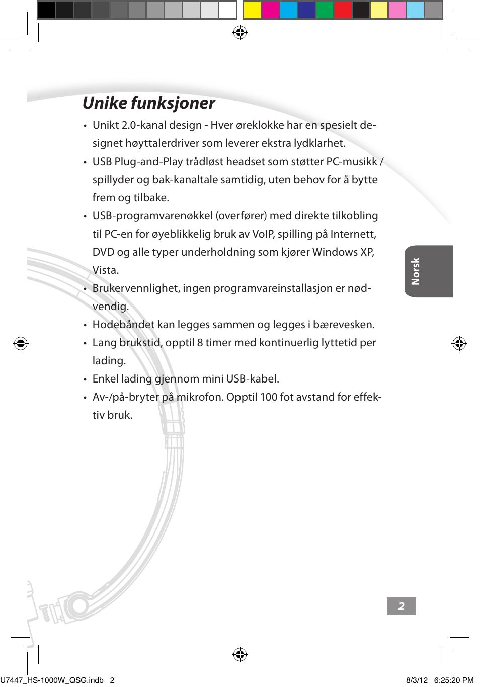 Unike funksjoner, Unike funksjoner ––––– 2 | Asus HS-1000W User Manual | Page 122 / 223