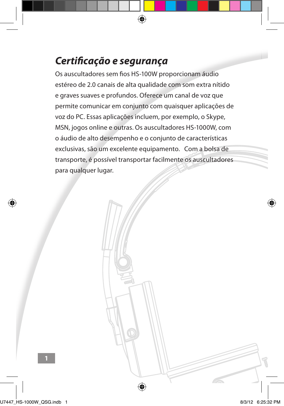 Certificação e segurança, Certificação e, Segurança ––––– 1 | Asus HS-1000W User Manual | Page 134 / 223