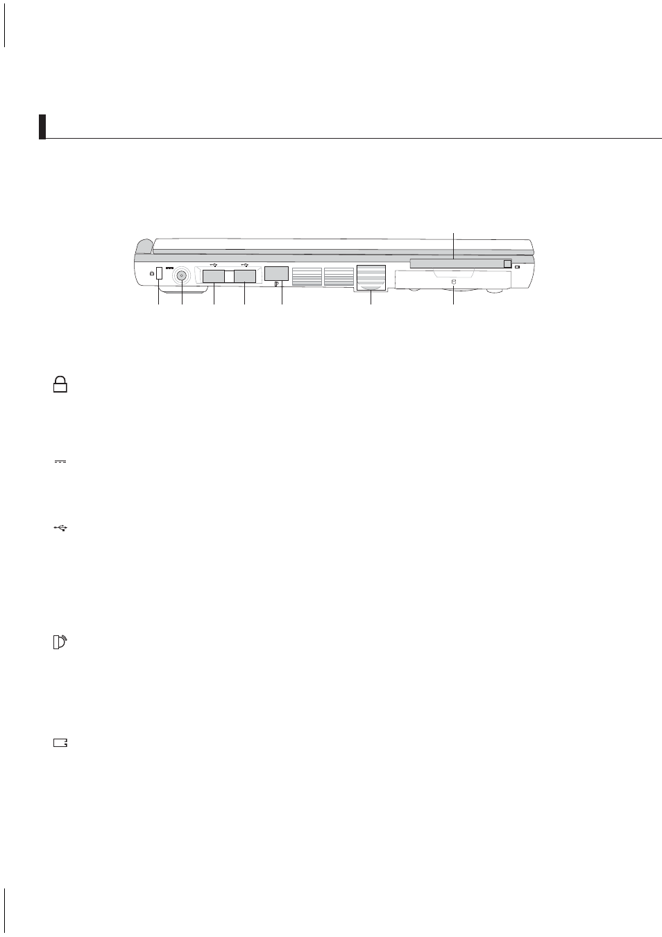 Left side, 18 knowing the parts, Kensington | Lock port, Dc power input jack, Usb ports, Fast infrared port (irda), Pc card (pcmcia) socket and eject | Asus L1A User Manual | Page 18 / 90