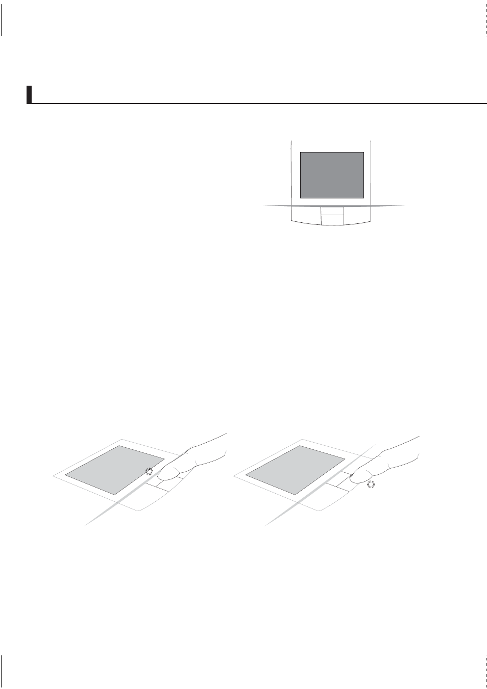 Pointing device, Using the touchpad, Touchpad usage illustrations | Scroll up scroll down | Asus L1A User Manual | Page 36 / 90