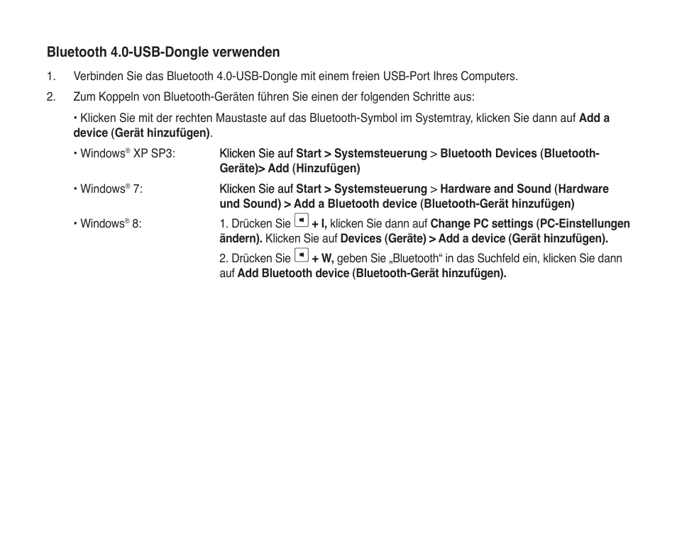 Bluetooth 4.0-usb-dongle verwenden | Asus USB-BT400 User Manual | Page 16 / 52