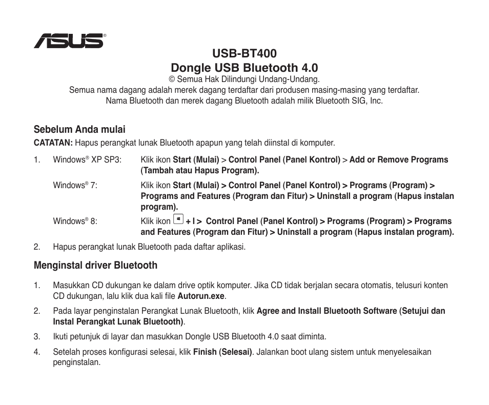 Asus USB-BT400 User Manual | Page 21 / 52