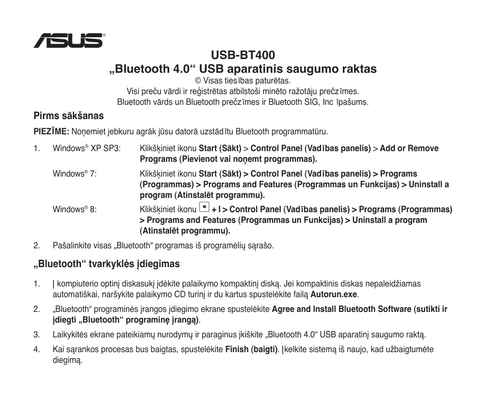 Asus USB-BT400 User Manual | Page 27 / 52