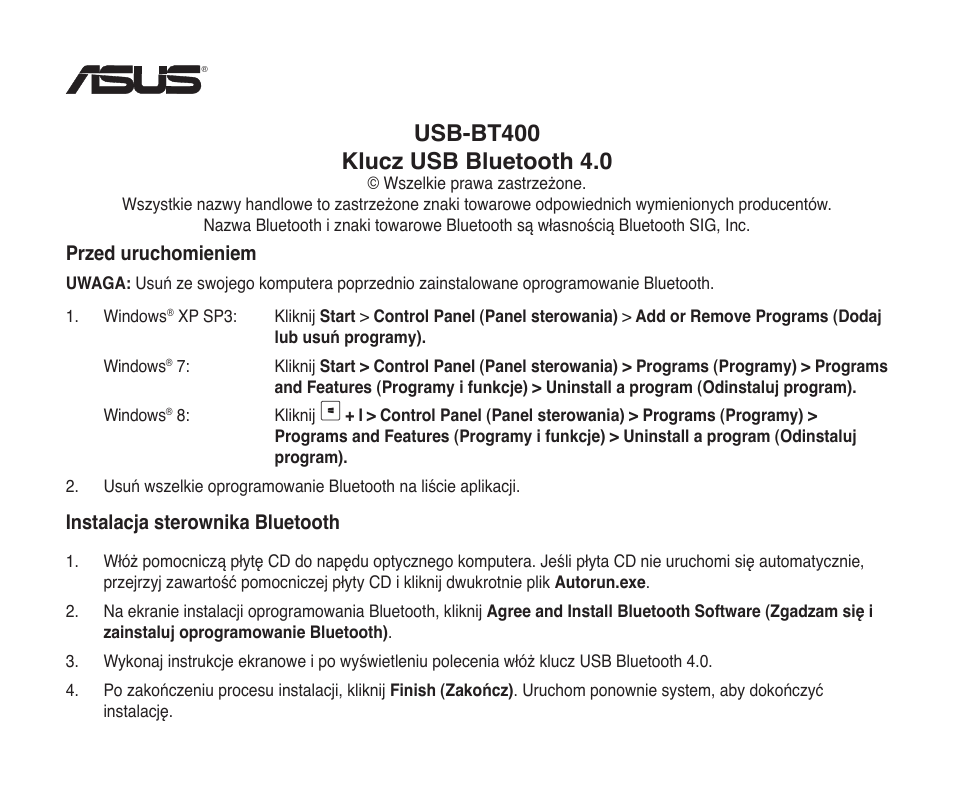 Asus USB-BT400 User Manual | Page 31 / 52