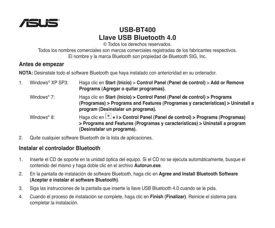 Asus USB-BT400 User Manual | Page 41 / 52