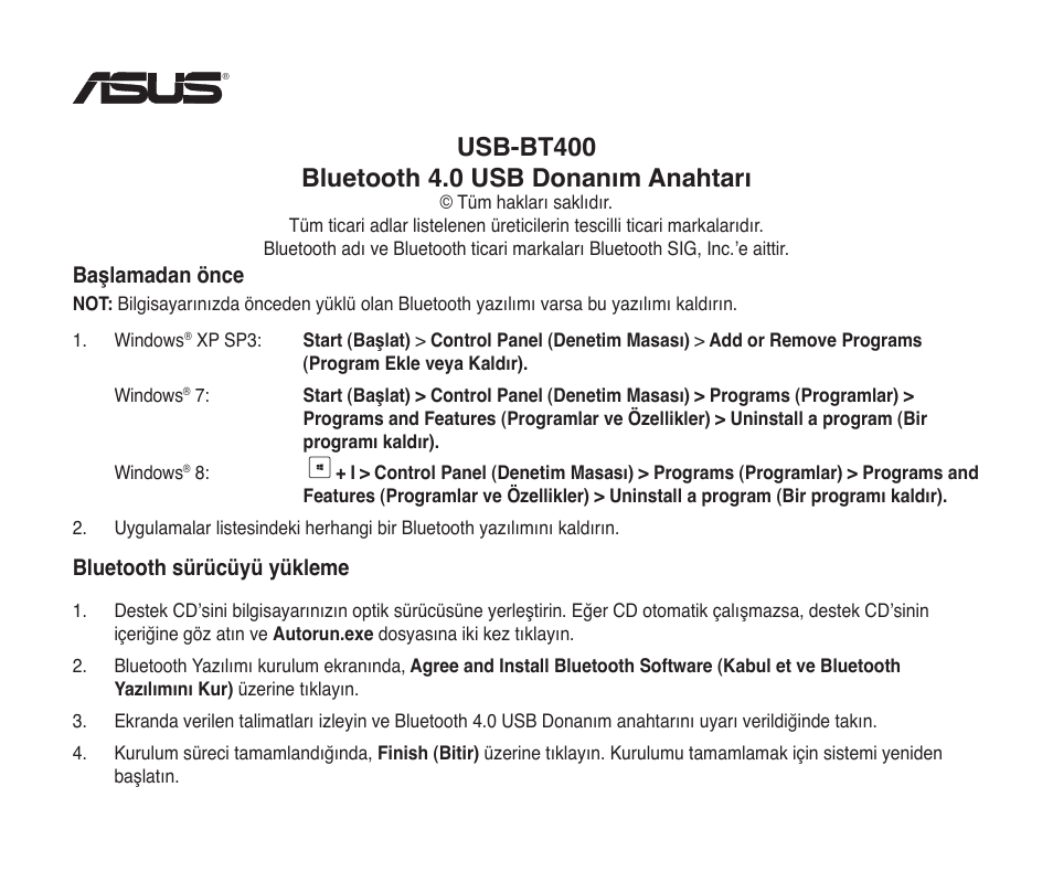 Asus USB-BT400 User Manual | Page 45 / 52