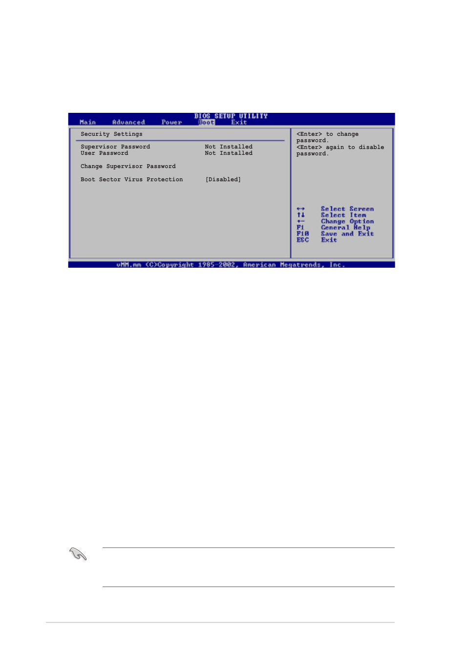 3 security, Change supervisor password | Asus AP120-E1 User Manual | Page 100 / 136