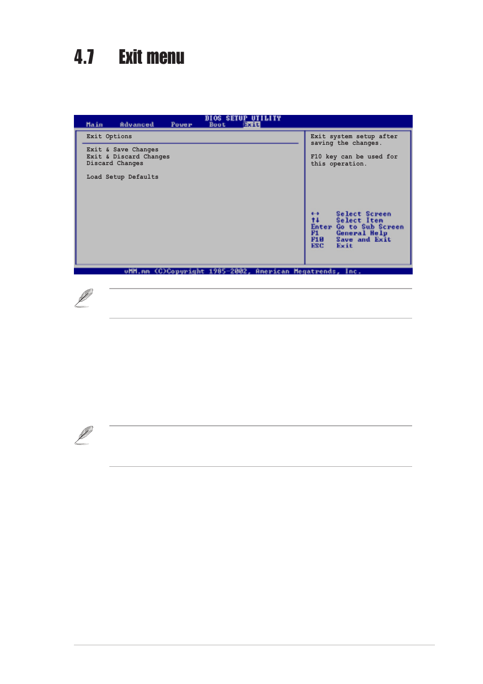 7 exit menu | Asus AP120-E1 User Manual | Page 103 / 136