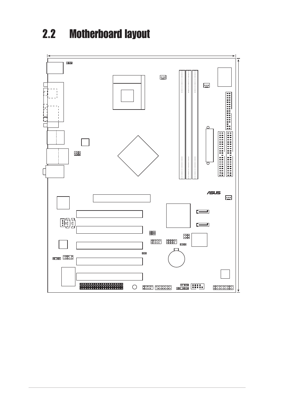 2 motherboard layout, 2 chapter 2: hardware information, Intel ich5r | Pci1, Pci2 pci3 pci4 pci5, P4p800s-e, Super i/o | Asus AP120-E1 User Manual | Page 28 / 136