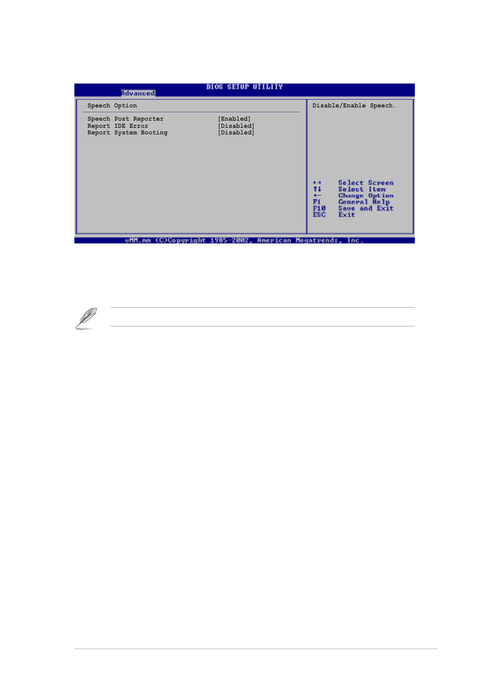 7 speech configuration, Speech post reporter [enabled, Report ide error [disabled | Report system booting [disabled | Asus AP120-E1 User Manual | Page 91 / 136