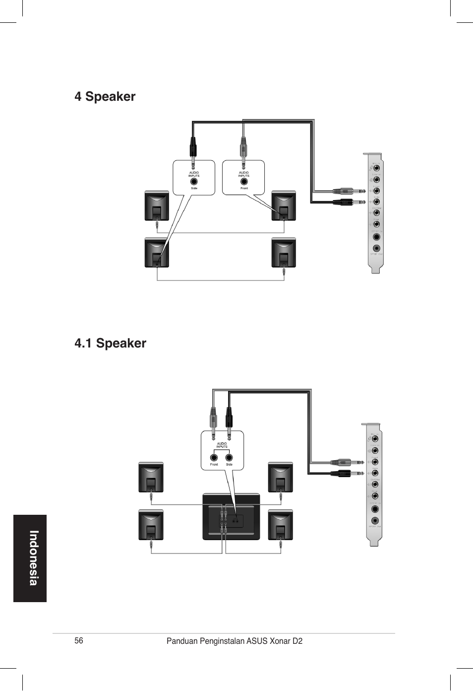 4 speaker 4.1 speaker | Asus Xonar D2/PM User Manual | Page 56 / 80