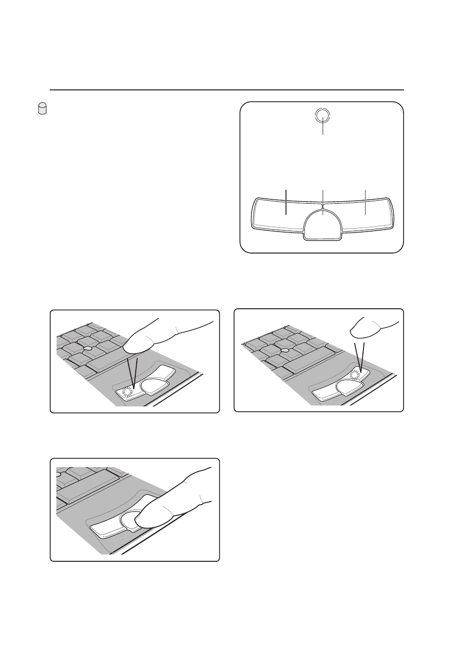 Pointing device, Left clicking, Right clicking | Using the pointing device, Middle click | Asus S3N User Manual | Page 47 / 74